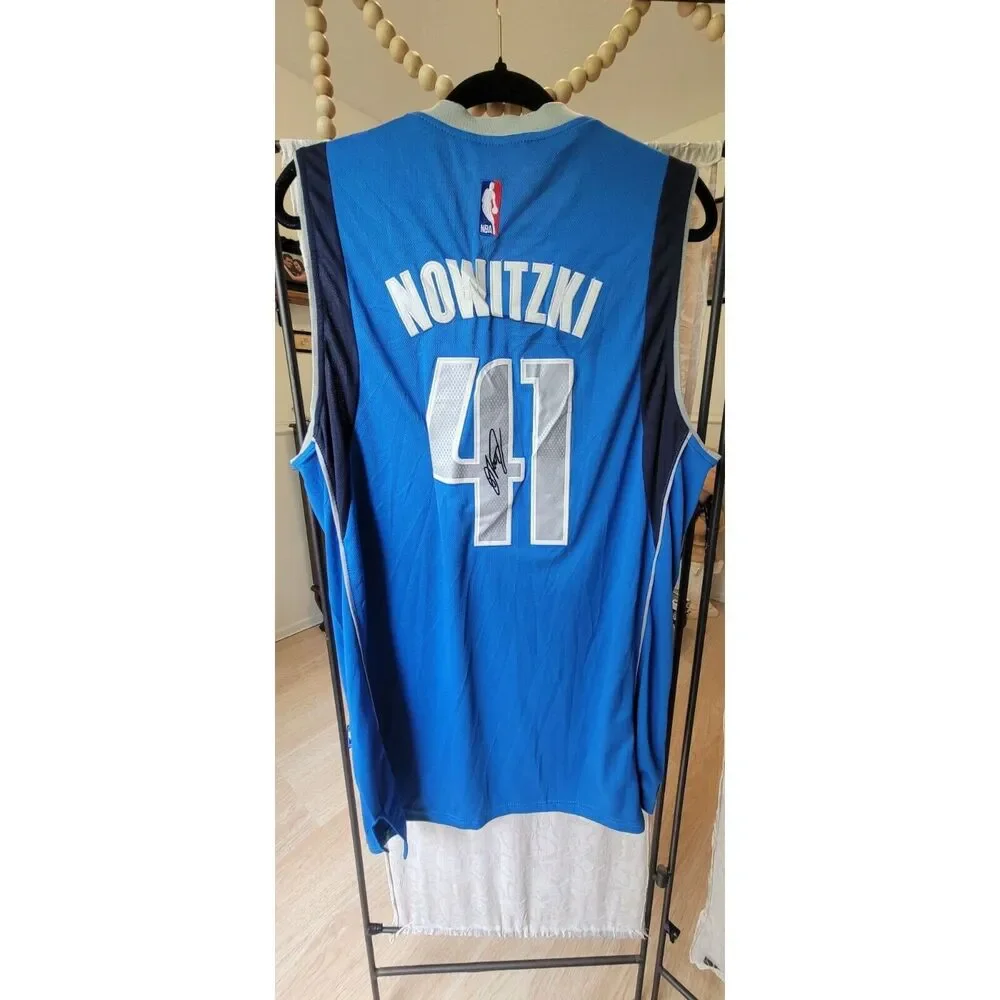 New with tags XL NBA jersey Adidas blue Dallas Mavericks Dirk Nowitzki player 41